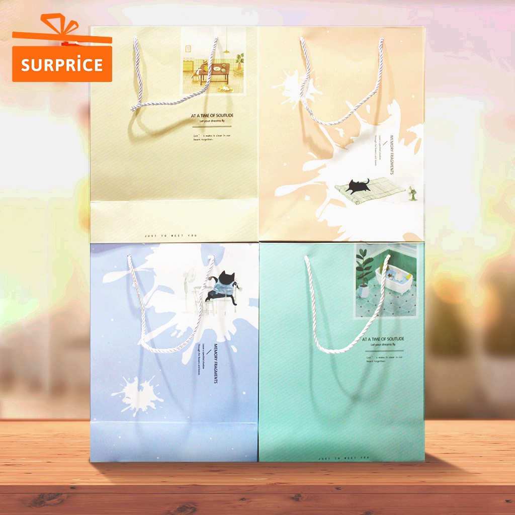 

Surprice Paper Bag Cat 33x25x12cm / Paper Bag Tali / Goodie Bag Karakter