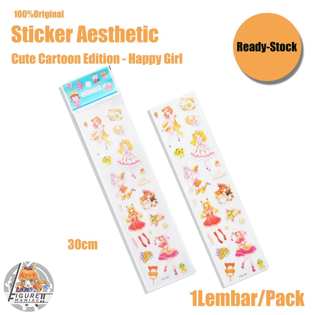 Sticker Buku Aesthetic Waterproof / Tahan air Sachet isi 1 Lembar lembar Premium Import Sticker Lucu Korea