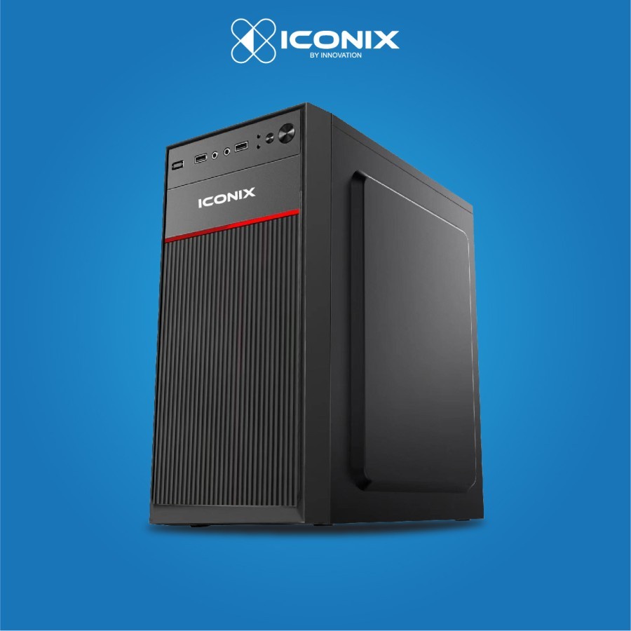 CASING PC GAMING ICONIX LEO FREE PSU 500WATT CASING KOMPUTER