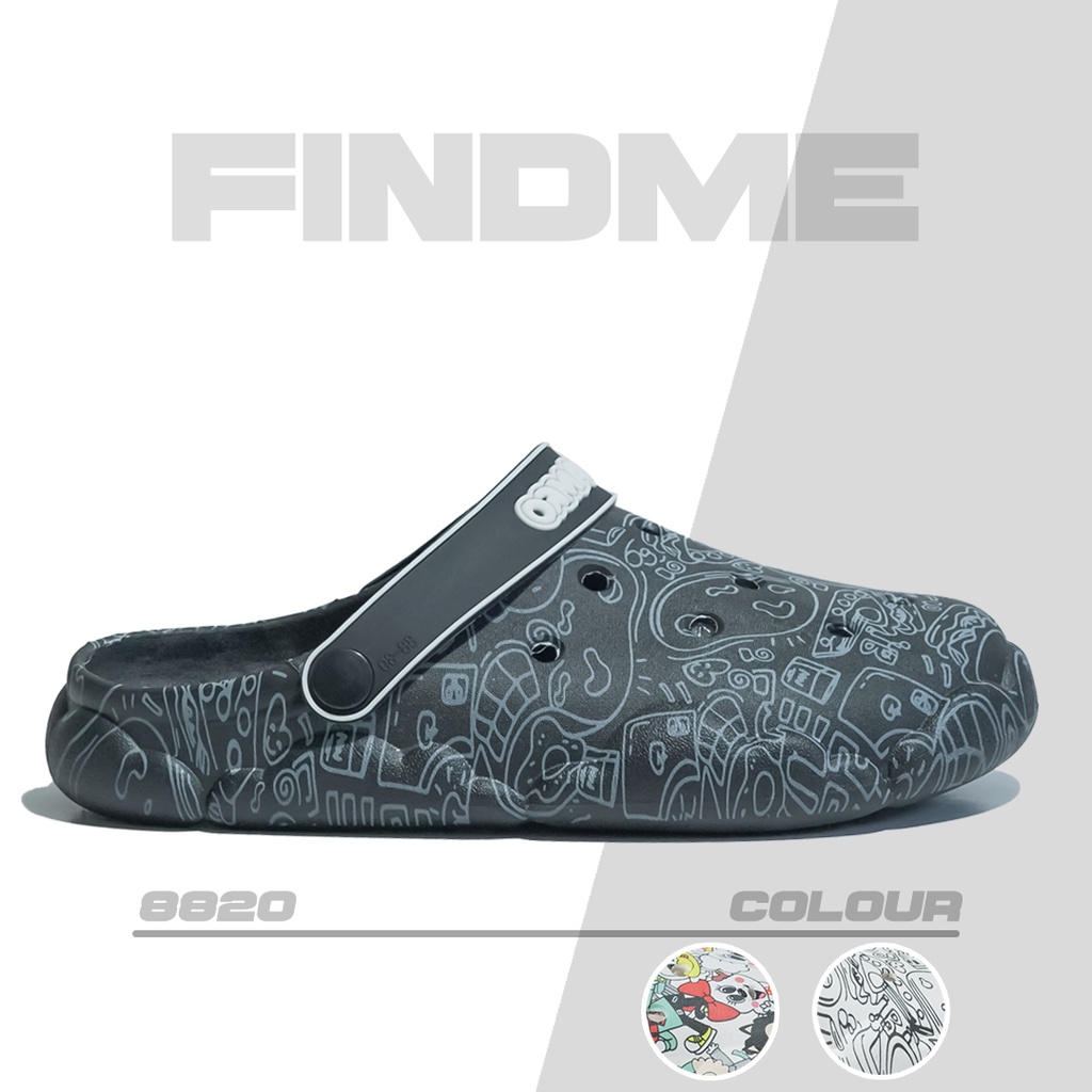 SANDAL BAIM UNISEX GRAFITI CARTOON IMPORT NYAMAN COMFY UNIK LUBANG LUBANG ELASTIS RUBBER KARET ELASTIS ANTI SLIP 8820