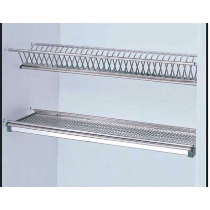 Rak Rak Piring Taco 80Cm- Rak Piring Dan Gelas Atas Stainless Uk 80Cm