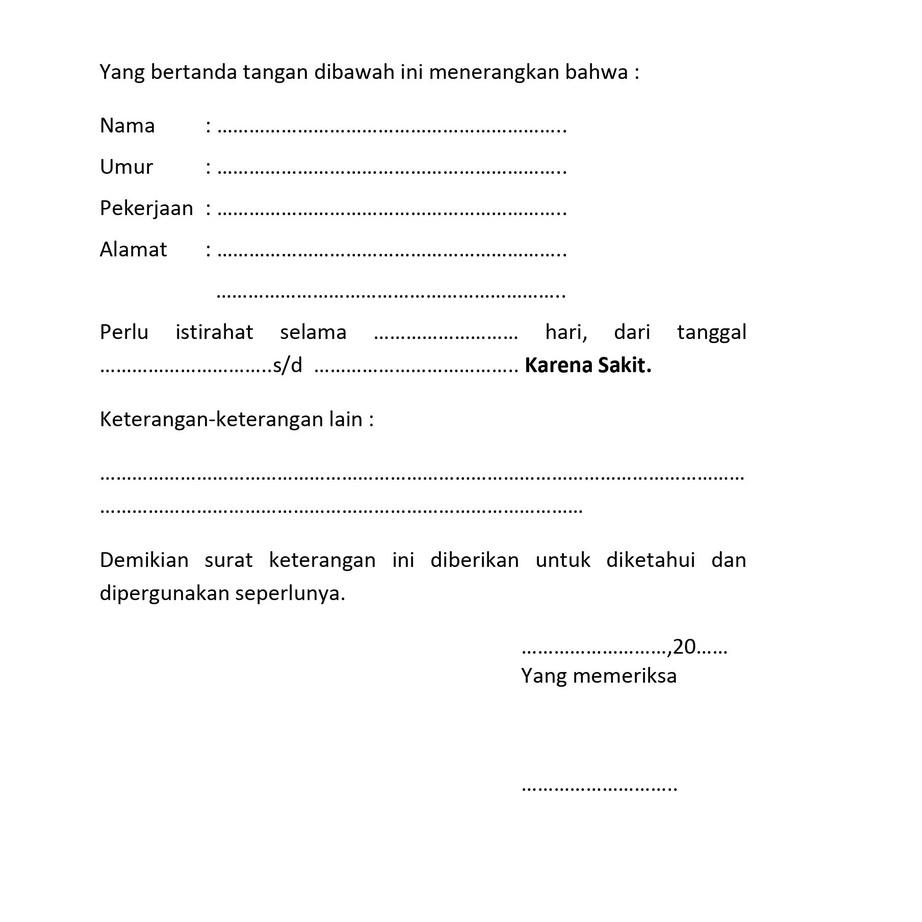 MODEL KERENB♔ Blangko Buku Surat Keterangan Sakit 1 Ply [288]