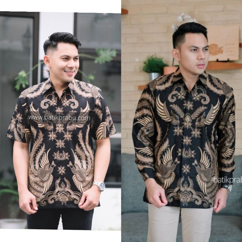 Baju Kemeja batik pria cowok cowo lengan panjang pendek pekalongan solo seragam keris premium BG11