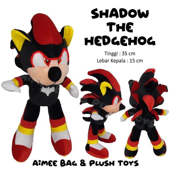 Boneka [Satuan] Boneka Shadow The Hedgehog (Sonic Hitam)