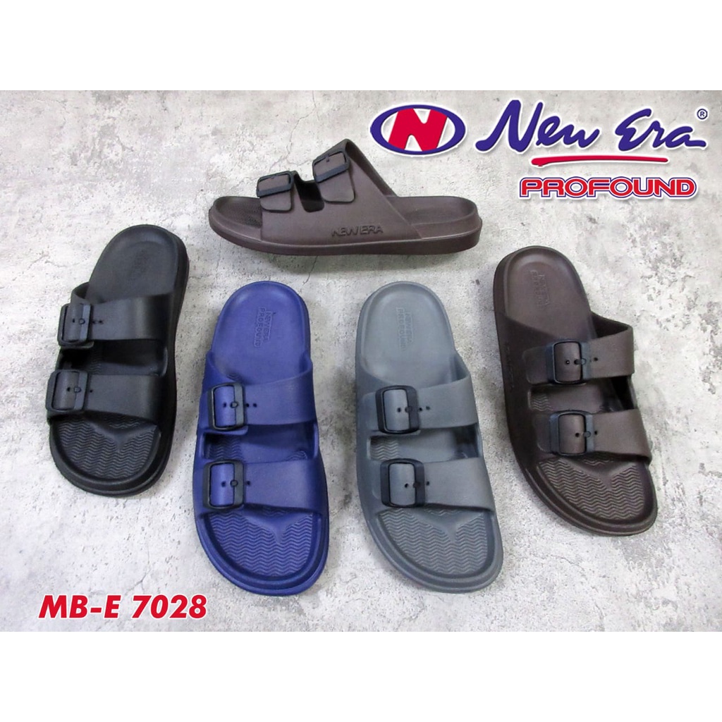 Sandal Pria Ban 2 Gesper Terbaru Sandal karet Laki NEW ERA MB E 7028