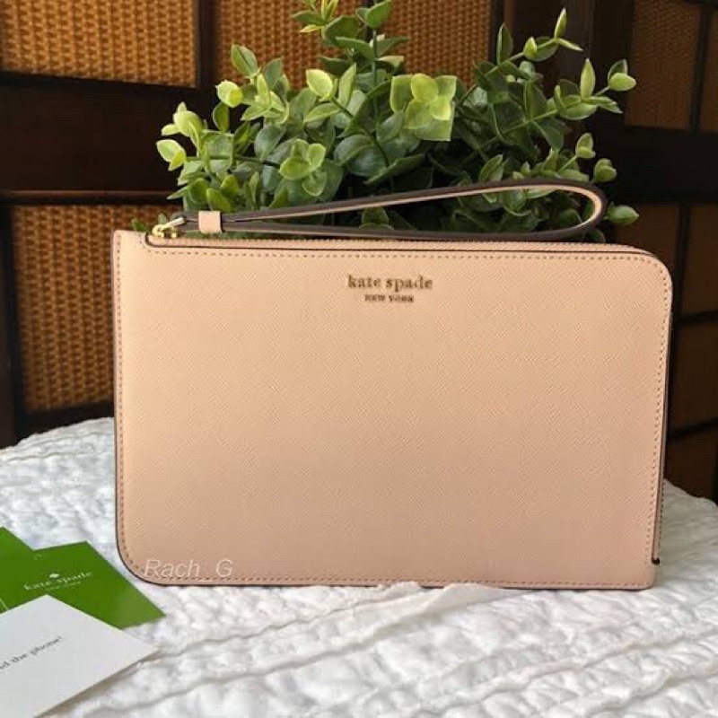 Preloved kate spade Cameron Medium L-Zip Leather Wristlet Pouch Wallet