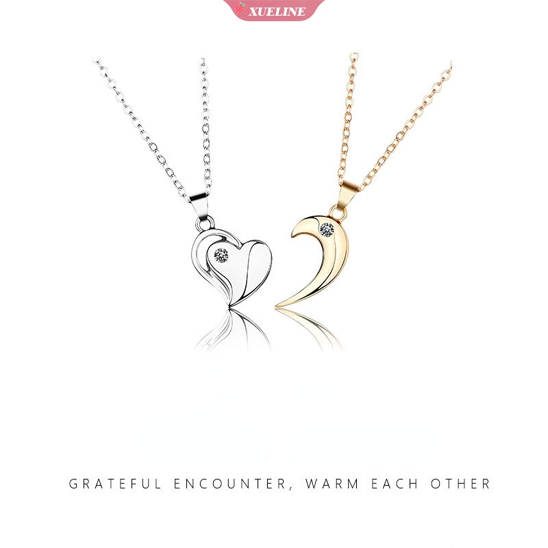 1pasang fashion glossy Cinta Pasangan Kalung I love you sucker necklace Desain niche Sederhana Kalung Hari Valentine [ZXL]