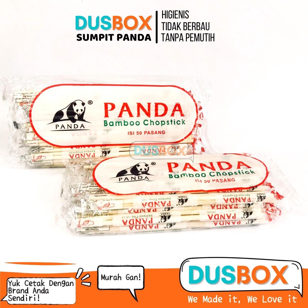 Sumpit Bambu / Sumpit Panda / Sumpit Makan / Sumpit Murah / Sumpit Higienis isi 50 perpack