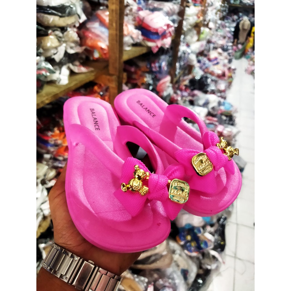 sandal anak  perempuan jepit pita import 7001-3s  // sandal viral terbaru