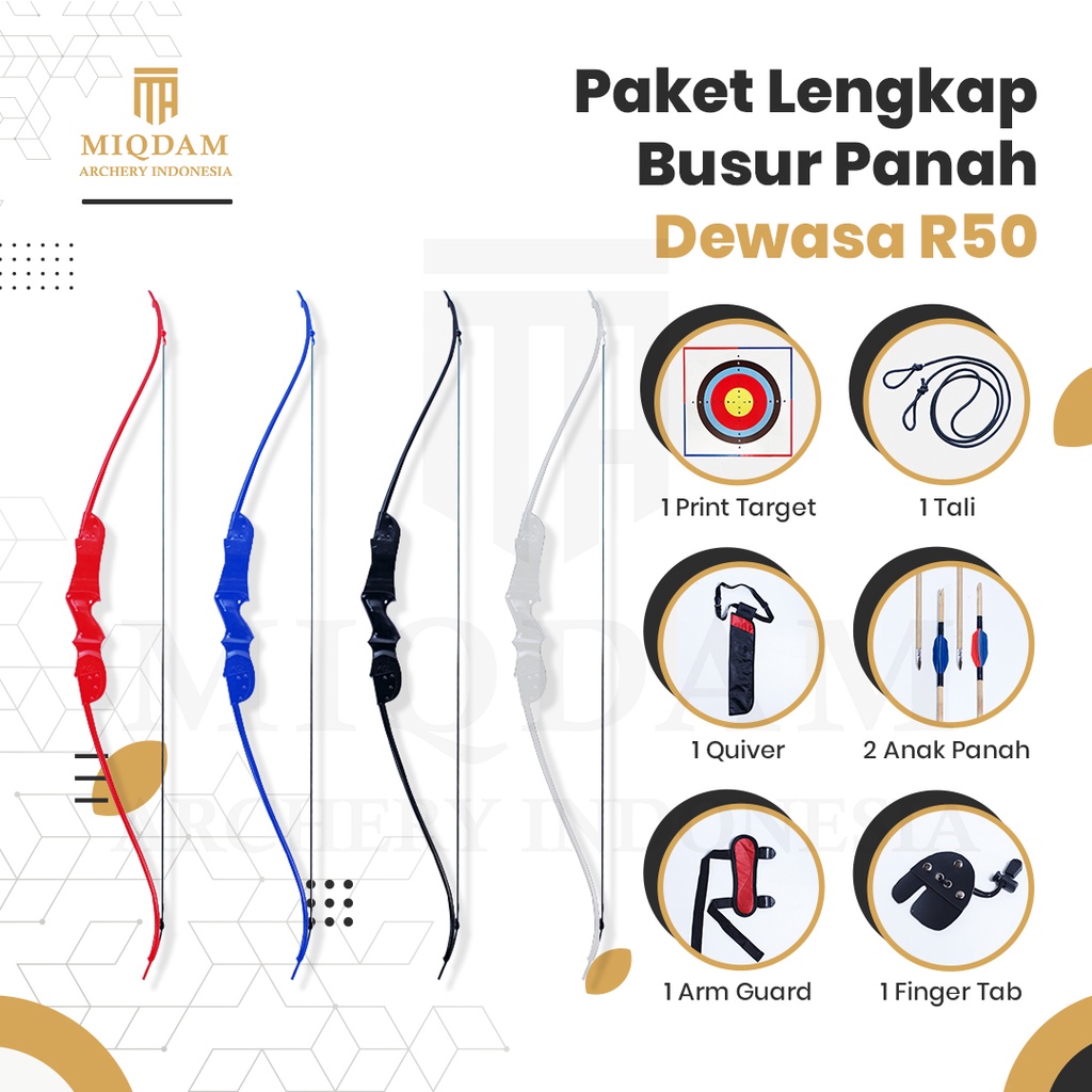Paket Lengkap Busur Panah Dewasa R50