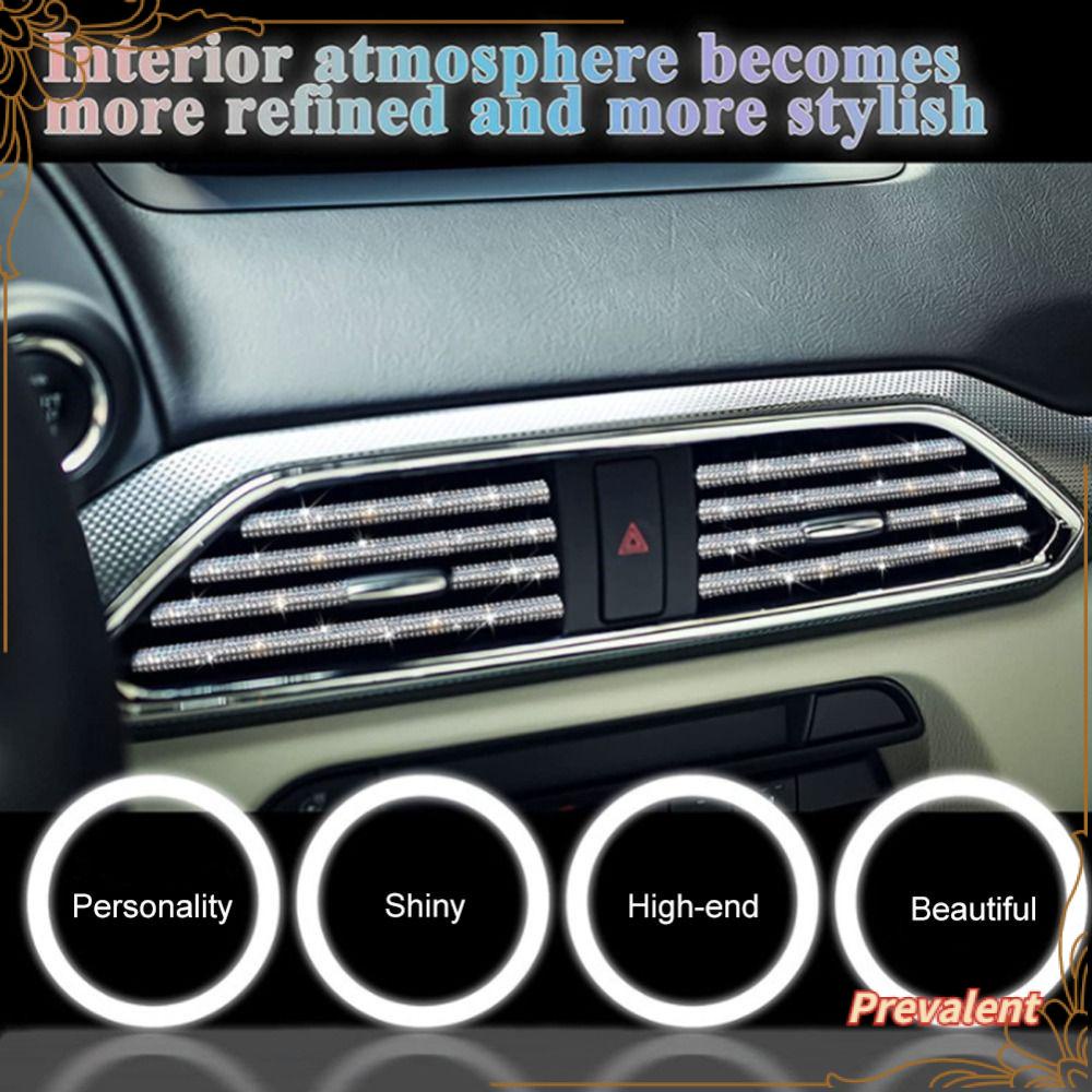 Preva 3pcs Strip Dekor Outlet Udara Dekorasi Interior Mobil Bahan PVC Bentuk U Pelindung Untuk Dekorasi Mobil Untuk Ventilasi Ac Mobil