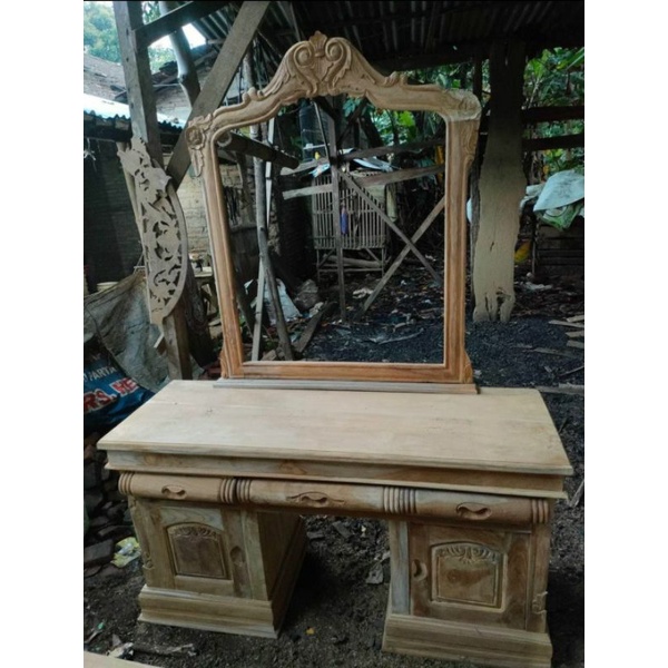 Meja Rias Kayu Jati Peluru / Tolet Peluru Kayu Jati Tpk Perhutani / Tolet Murah / Tolet Kayu Jati Pe
