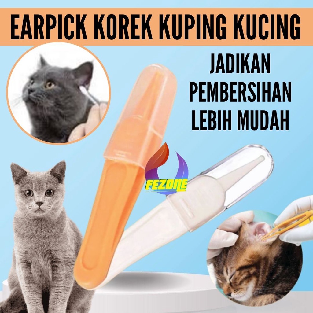 Pembersih Telinga Hewan Ear Pick Korek Kuping Anjing Kucing Jepit Garansi FEZONE