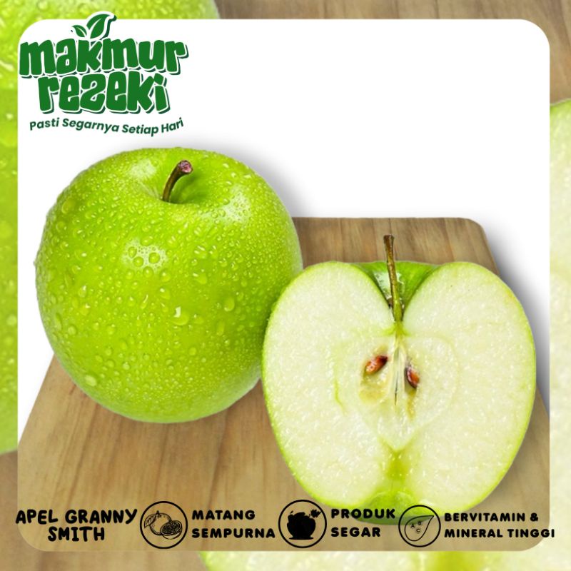 BUAH APEL HIJAU GRANNY SMITH 1KG IMPORT SEGAR MANIS GARING MURAH