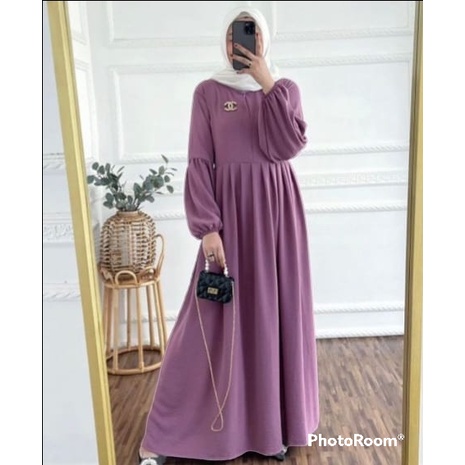 gamis dewasa +anak bahan crinkel air flow fre bros 4 ukuran helen