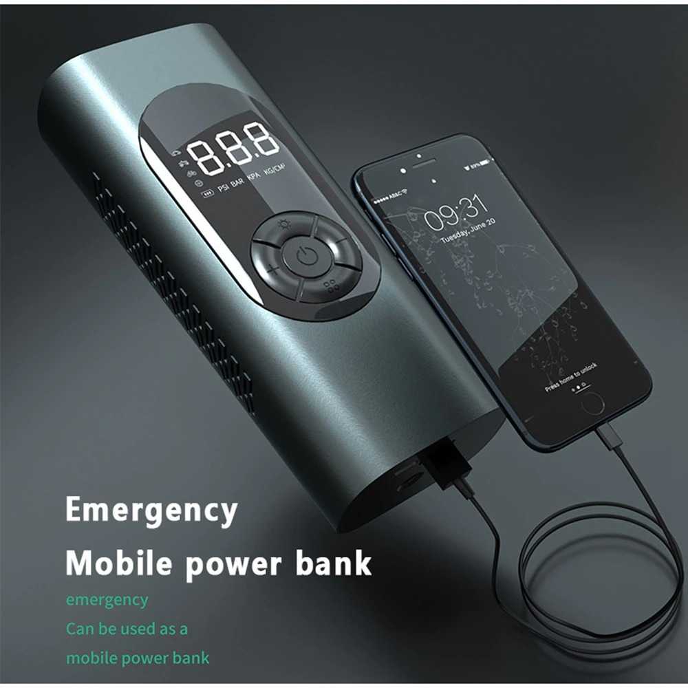 Pompa Ban Elektrik Wireless Tire Inflator with Display 4000mAh