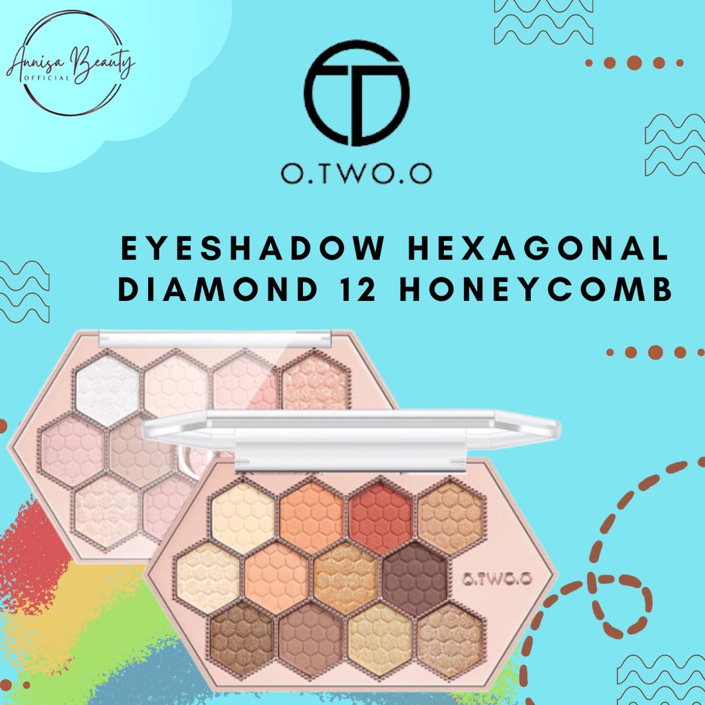 [100% ORIGINAL][READY]O.Two.O Eyeshadow Hexagonal Diamond 12 Honeycomb Eyeshadow Pallette