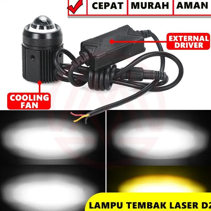 LAMPU TEMBAK LASER MOTOR MOBIL LED D2 MINI 2 WARNA LASER FOGLAMP 30W