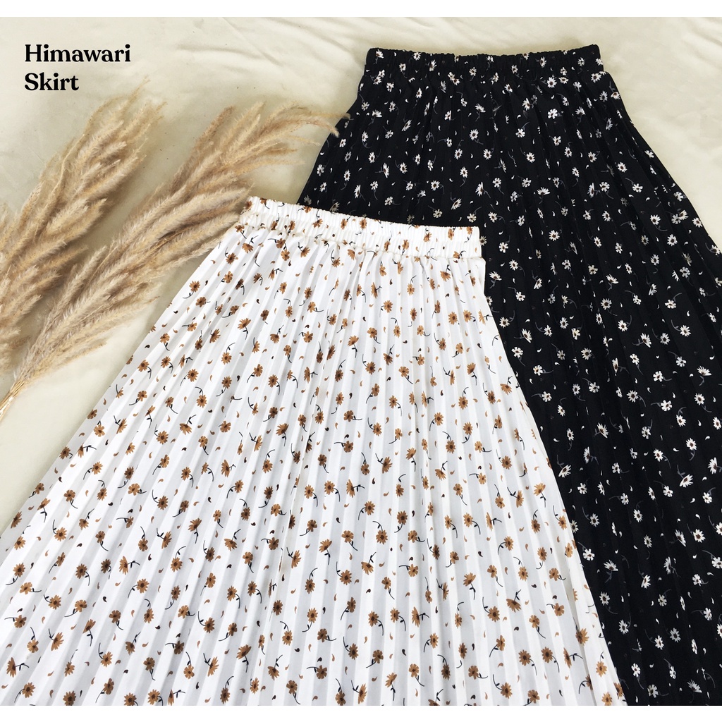 HIMAWARI - ROK PLISKET MOTIF BUNGA MATAHARI BAHAN HYGET PREMIUM