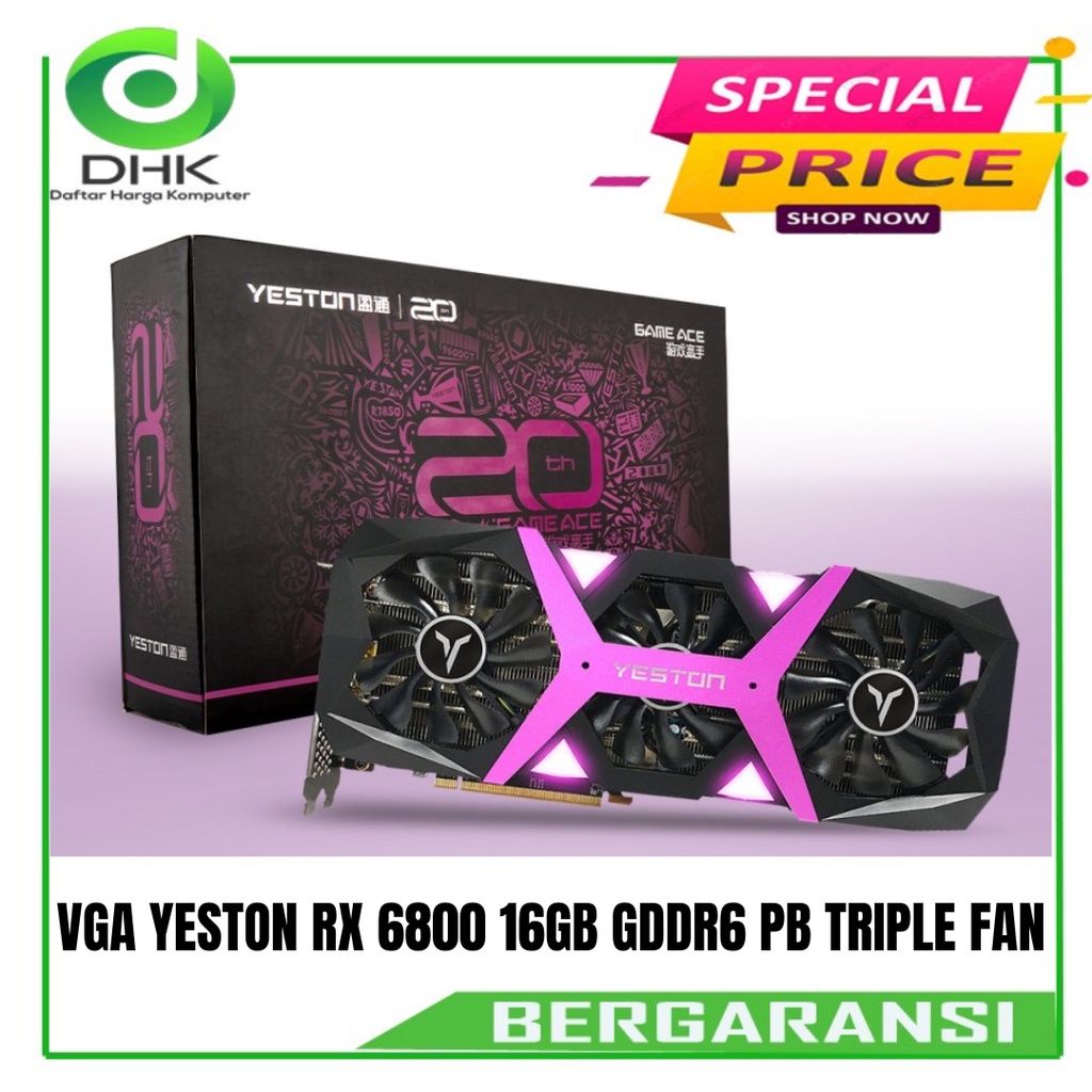 VGA YESTON RX 6800 16GB GDDR6 PB TRIPLE FAN