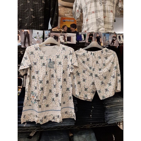 baju tidur all size kaus moshi Yumico celana pendek