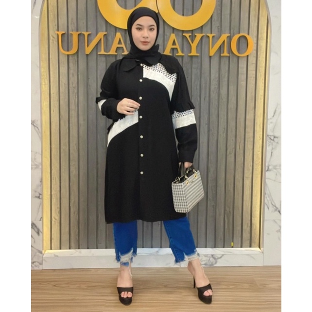 B1026 Tunik Mix Brokat
