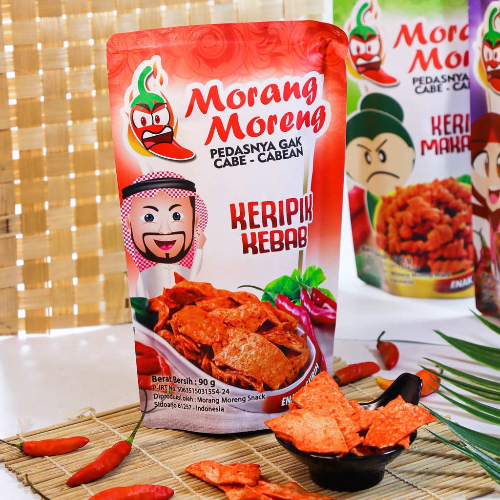 

Keripik Kebab Pedas Morang Moreng / Kripik Kulit Kebab Aneka Rasa