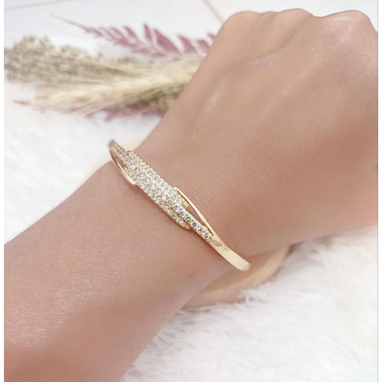 Gelang xuping lapis emas 24k plat rantai 18cm