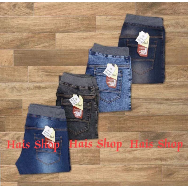 CELANA JEANS PANJANG PRIA_CELANA RIP JEANS PANJANG_CELANA JEANS PINGGANG KARET_Hais Shop