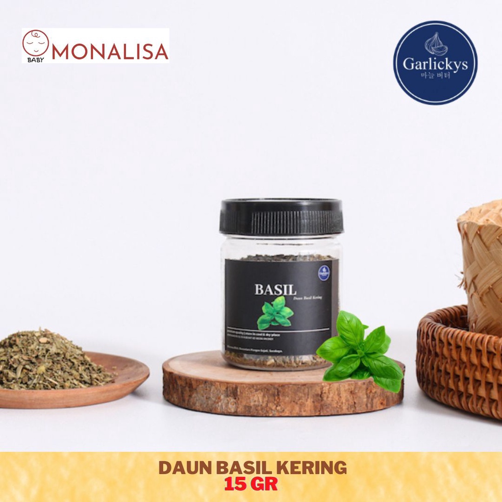

Garlickys Daun Basil Kering / Dried Basil Leaves - Bumbu Tabur Premium