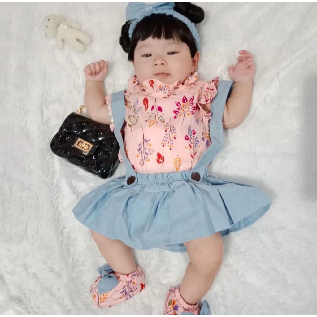 Baju Overall Kemeja Jumper Jumpsuit Bandana Sepatu Anak Perempuan Bayi Cewek Babeebabyshop Fashion lucu terlaris CLARA / TALITHA / AIKO / GIANNA GEMPITA NALISA SIENA