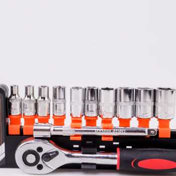 RRS STORE NEW SATU SET Taffware Kunci Pas CR-V Drive Socket Wrench Set 1/4 Handle 12 PCS kunci sok buat motor mobil