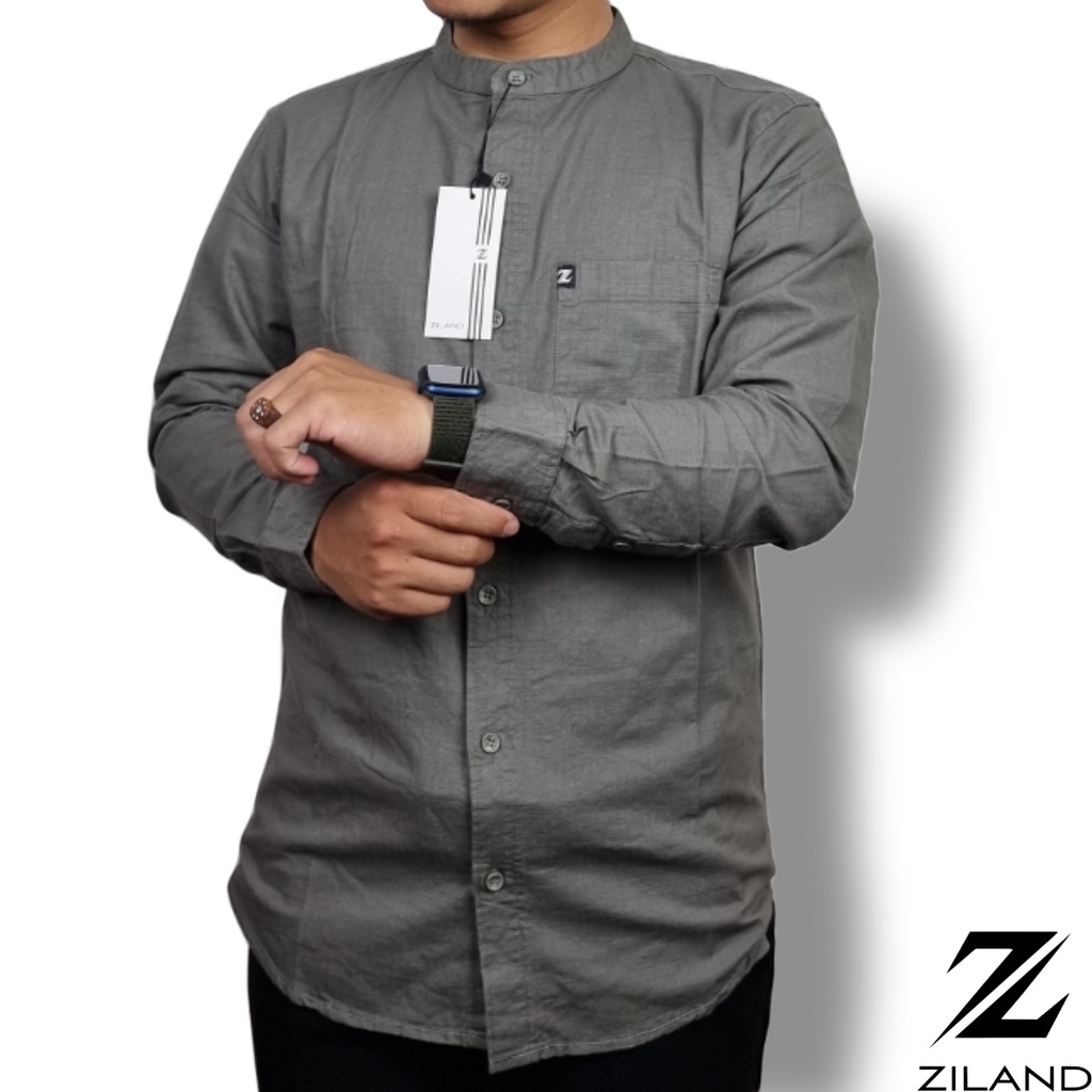 Kemko Dewasa ZILAND Kemeja Koko Pria Lengan Panjang Polos Katun Sigaret Premium Ada Ukuran Jumbo High Quality