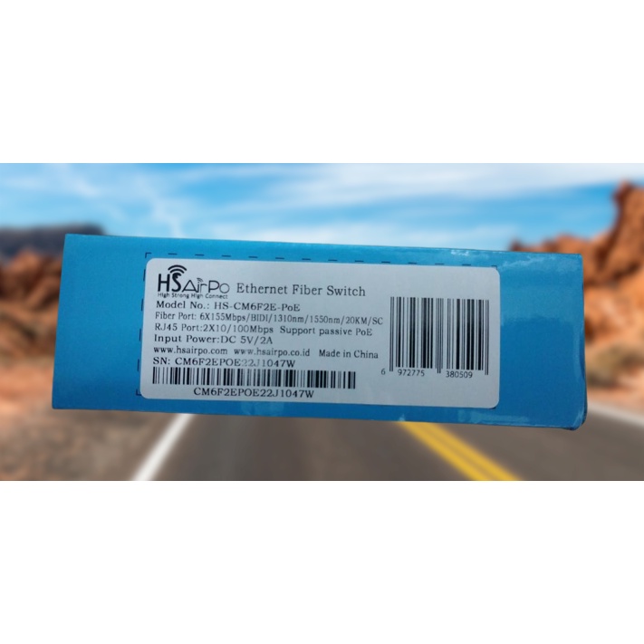 HSAIRPO CM6F2E POE MEDIA CONVERTER 6 FIBER 2 ETHERNET HS AIRPO