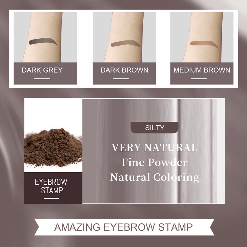 EELHOE Eyebrow Powder Cetakan Alis Instan Eyebrow Stamp Alis Stempel Alis Waterproof dengan 10 Model Cetakan Alis