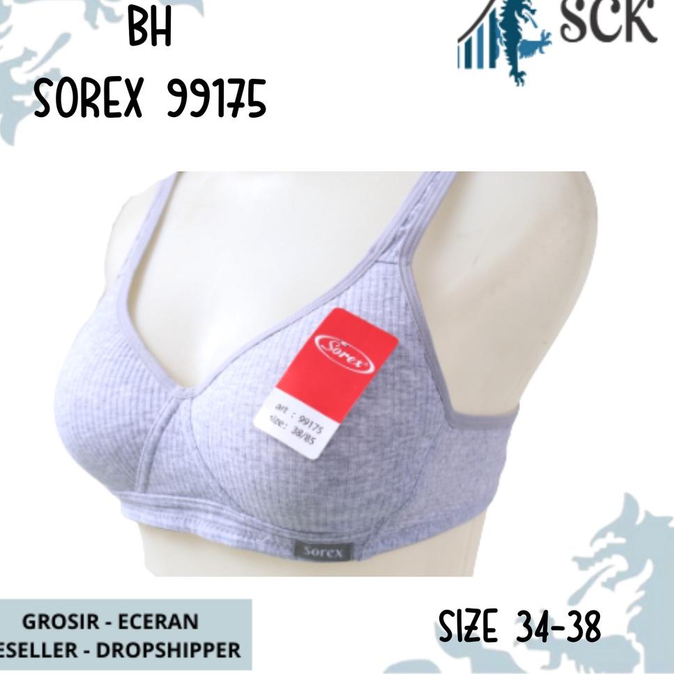 BH SOREX 99175 Tanpa Kawat Busa Tipis / Pakaian Dalam Wanita Motif Salur GROSIR ▪ KRA.21De22ᶻ
