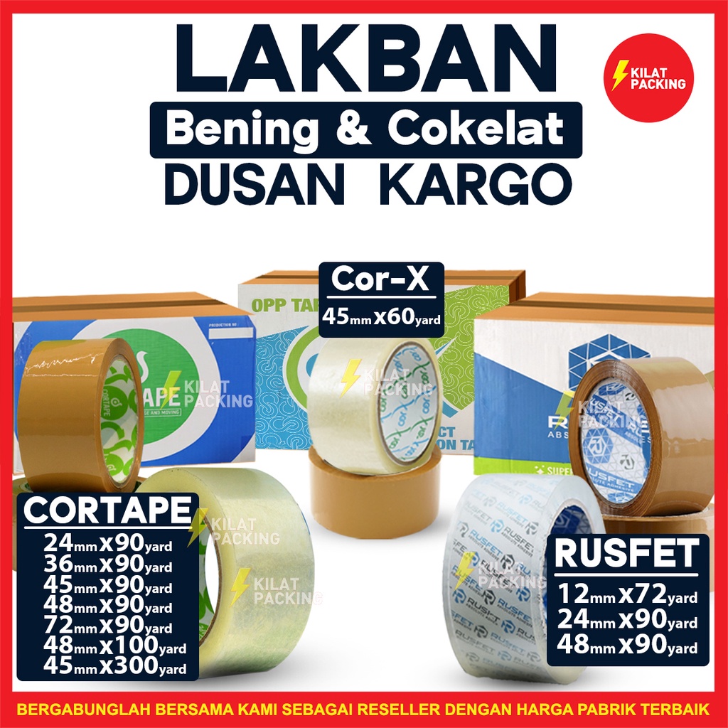 

Isolasi Solatip Bening Cokelat Selotip OPP Tape Lakban Plaskban Dus Kargo