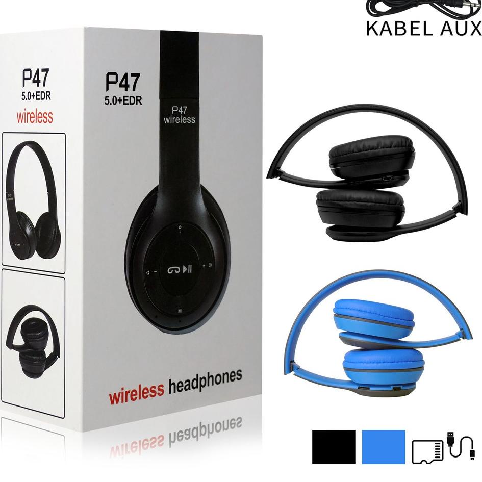 Garansi Uang Kembali P47 Headphone Bando Wireless Extra Bass/Headset P47 Wireless System/Headset Bando Bluetooth