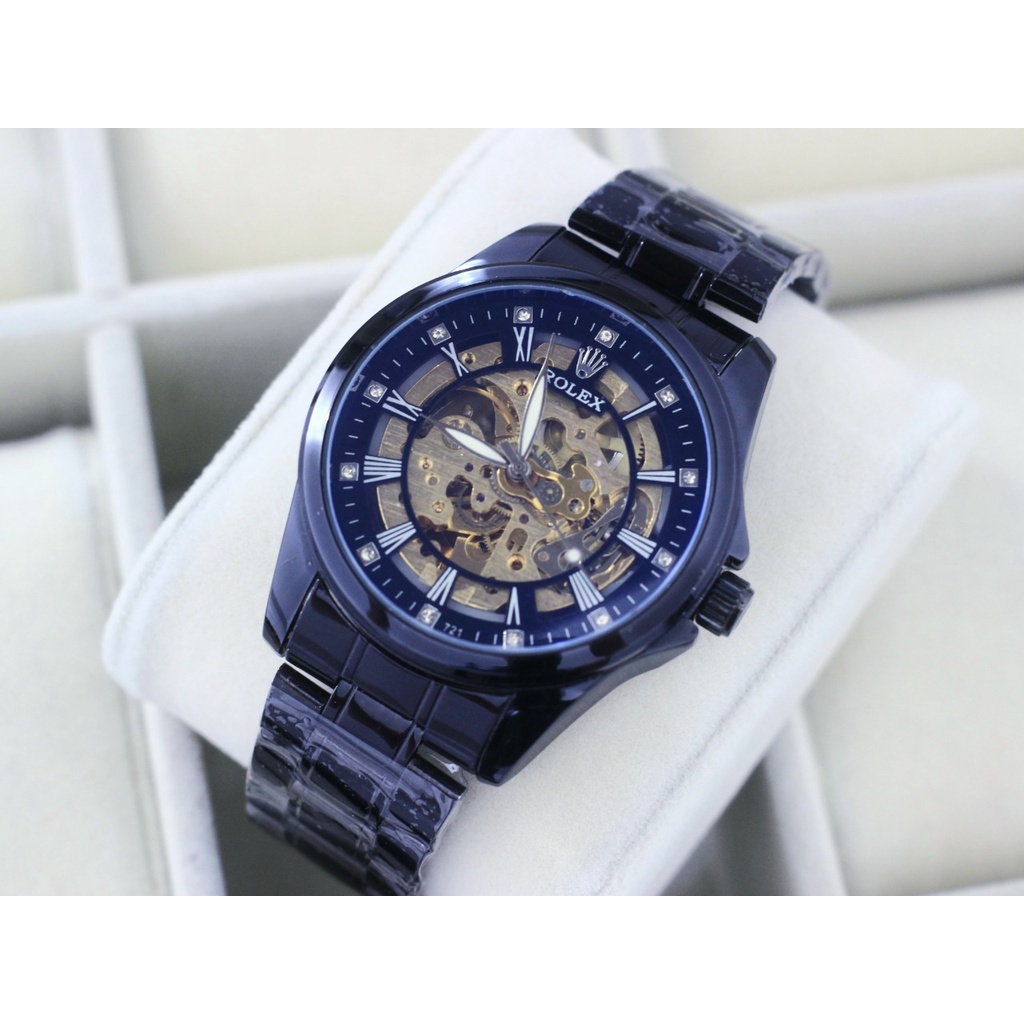 BEST SELLER JAM TANGAN PRIA ROLEX J150 TALI RANTAI AUTOMETIC BODY BULAT DM 4.6CM FREE BOX &amp; BATERAI || JAM TANGAN FASHION PRIA JAM TANGAN COWOK MURAH