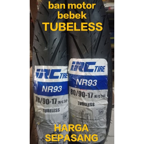 ban luar irc tubeless depan belakang supra revo jupiter vega shogun smash tubles 70/90 80/90  17