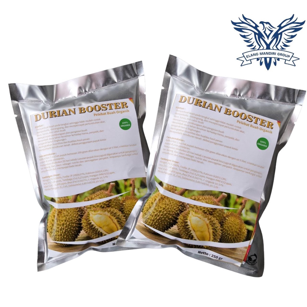 Repack Booster Durian 250gr Pupuk Organik Pelebat Buah dan Perangsang Durian Agar Cepat Berbuah Lebat