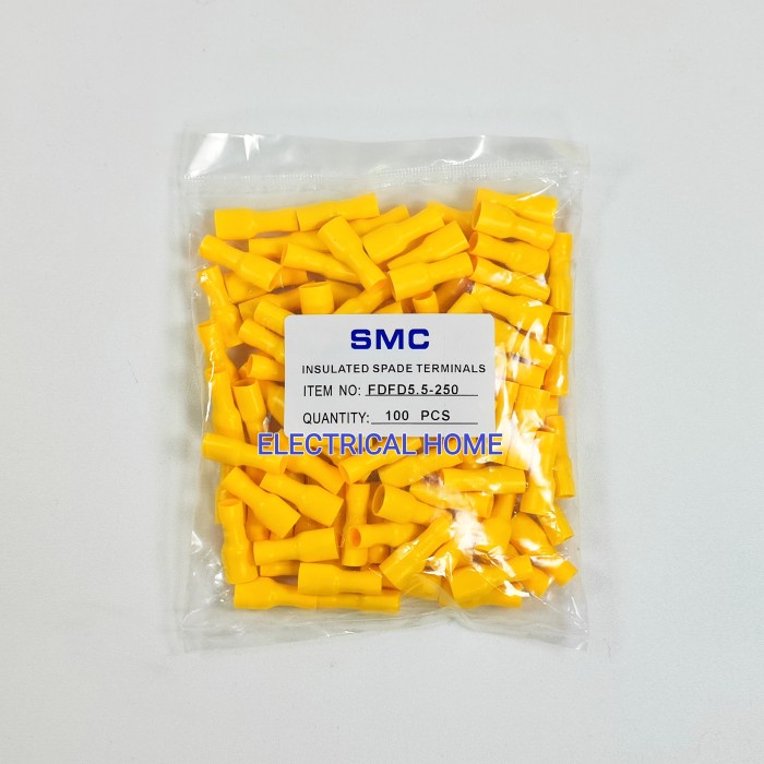 SKUN KABEL FEMALE INSULATED FULL VINYL FDFD 5.5-250 KUNING.