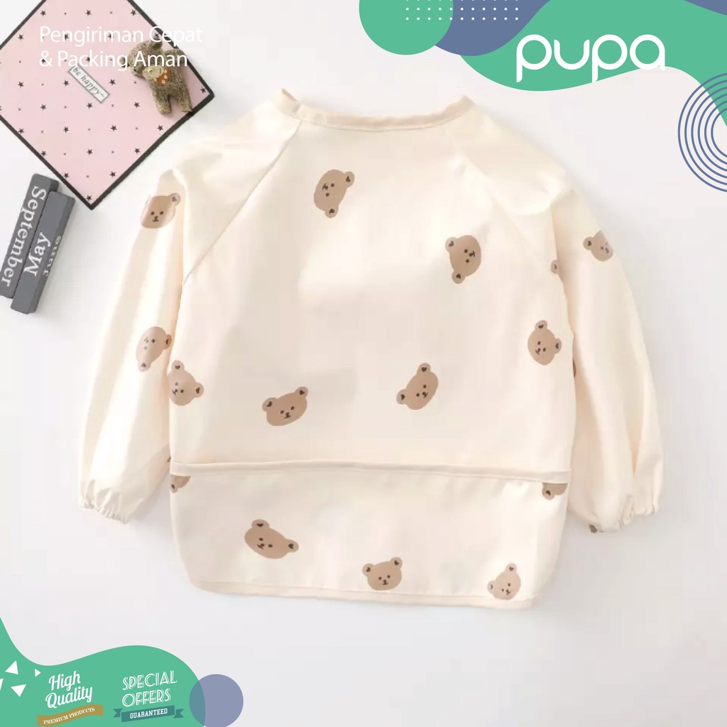 Celemek Bayi Lengan Panjang Anti Air / Baby Waterproof Long Sleeve BIB PUPA