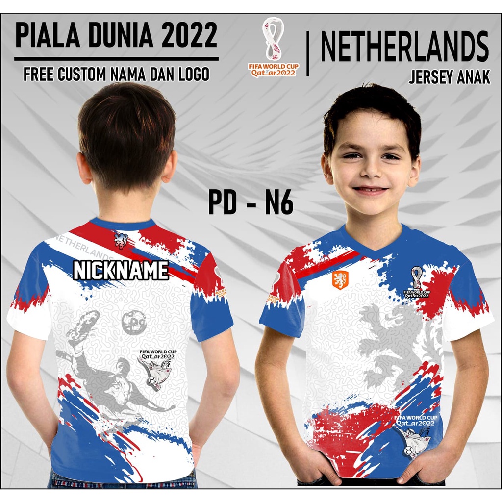Baju piala dunia qatar 2022 team netherlands anak kaos jersey bola tim belanda