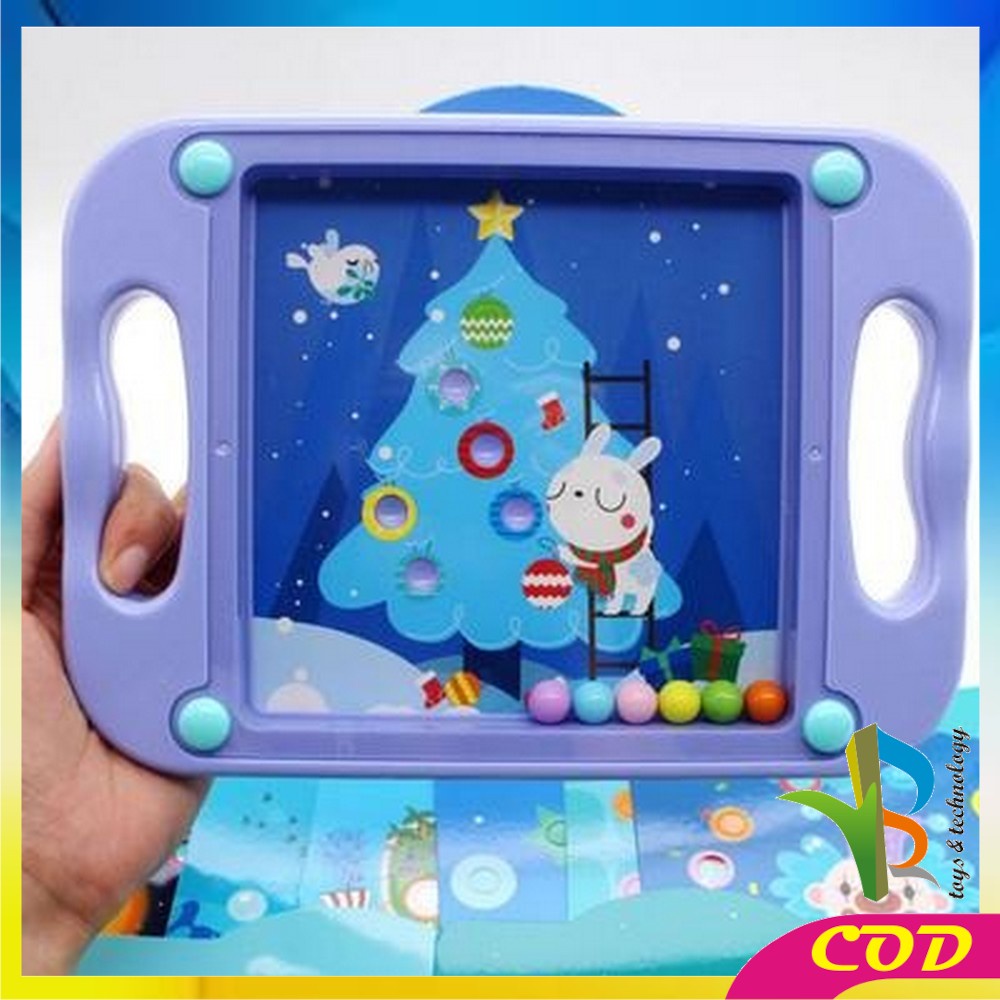 RB-M49 M168 Mainan Anak Papan Keseimbangan Bola Kelereng 10PCS Kartu Background Marble Balance Game