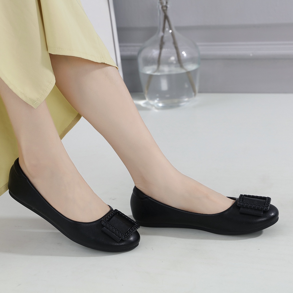 JISO RYONA MOMO-61 Sepatu Flat shoes Wanita Sepatu Kerja Wanita Import