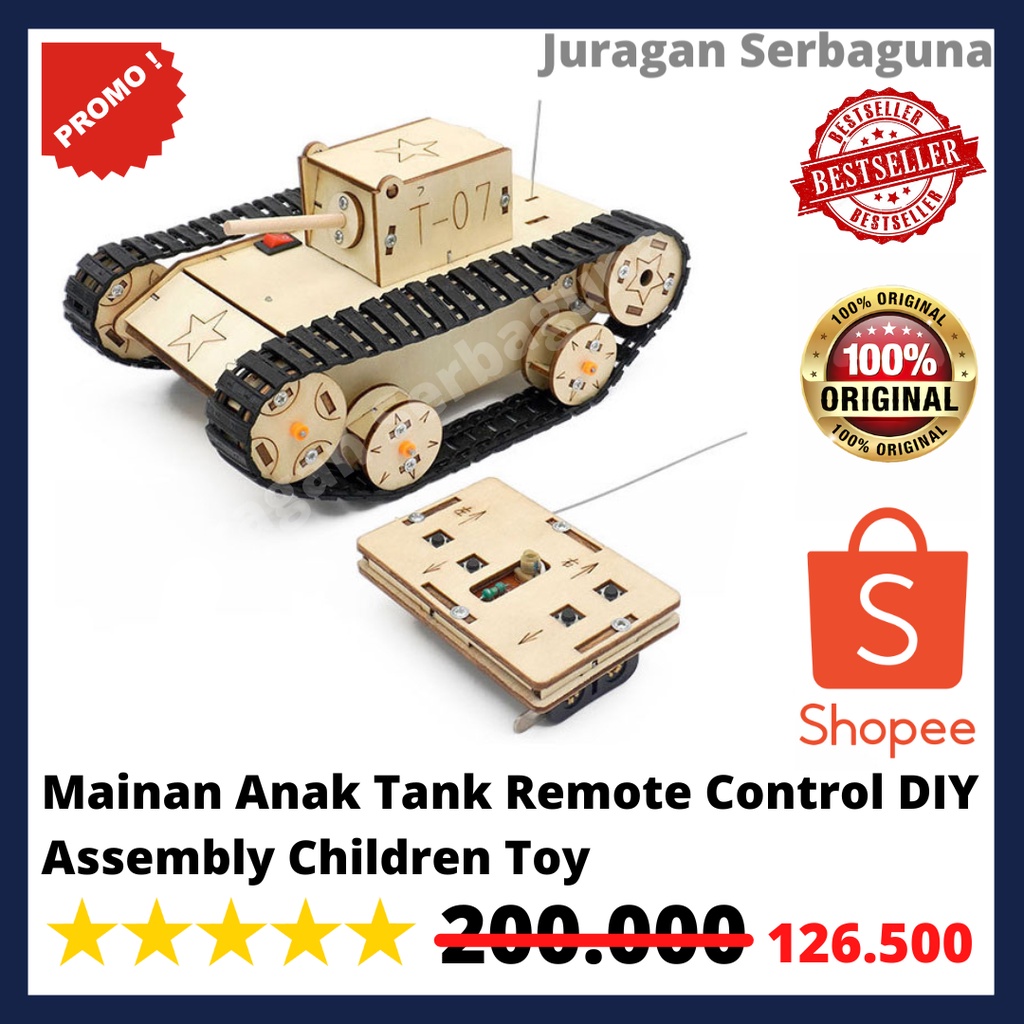 Mainan Anak Tank Remote Remot Control Rakitan DIY Assembly