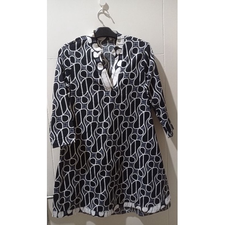 Dress Batik Wanita Hitam, Atasan Wanita, Baju Batik Perempuan, Blouse Hitam Wanita