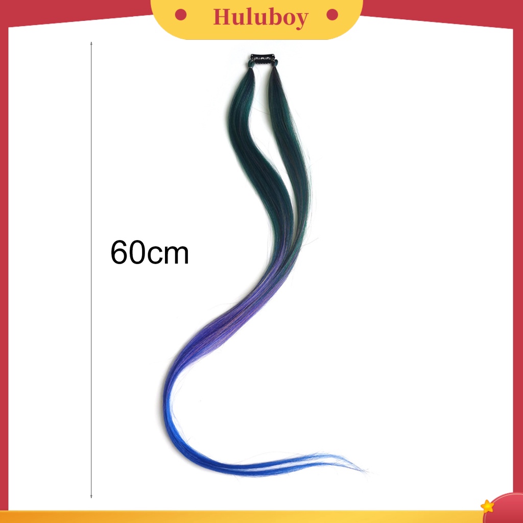 Wig Rambut Kepang Dua Lapis Warna Gradasi Anti slip Adjustable Untuk Wanita