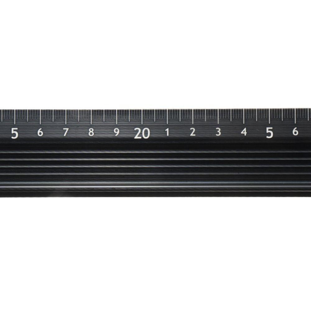 Lanfy 45cm Aluminium Alloy Rule Penggaris Non-slip Teknis Penggaris Timbangan Logam